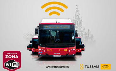 Tussam ofrecerá Wi-Fi gratuito a sus clientes en todos sus autobuses