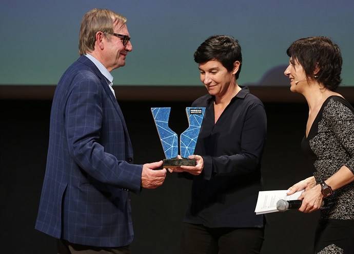 Momento de la entrega del premio a Mejor Vino Ecológico de Cataluña.