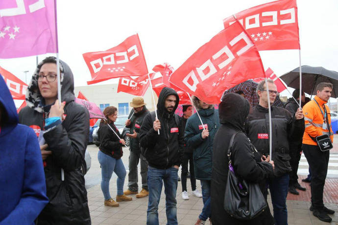 Manifestación de trabajadores de Amazon.