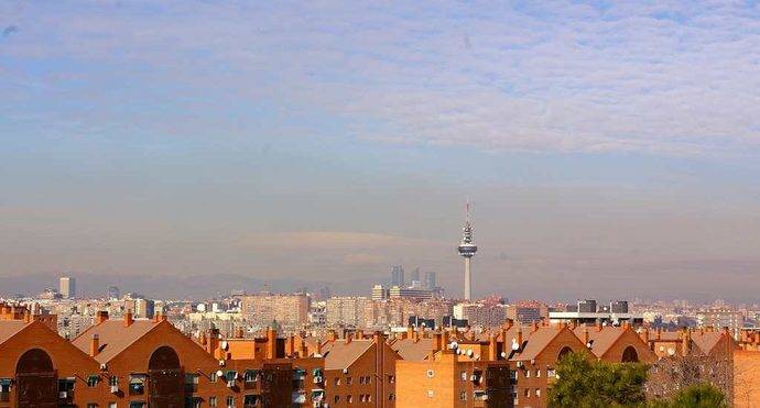 Contaminación sobre la ciudad de Madrid.