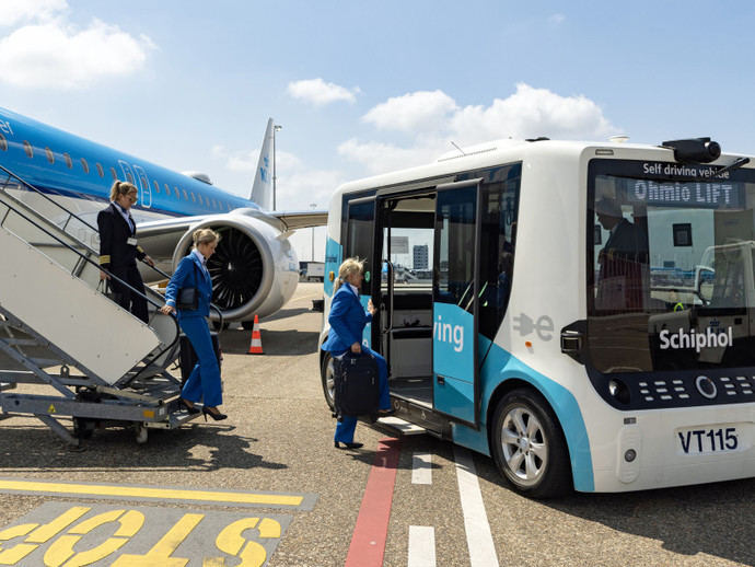 Un nuevo autobús autónomo circulará en el aeropuerto de Ámsterdam