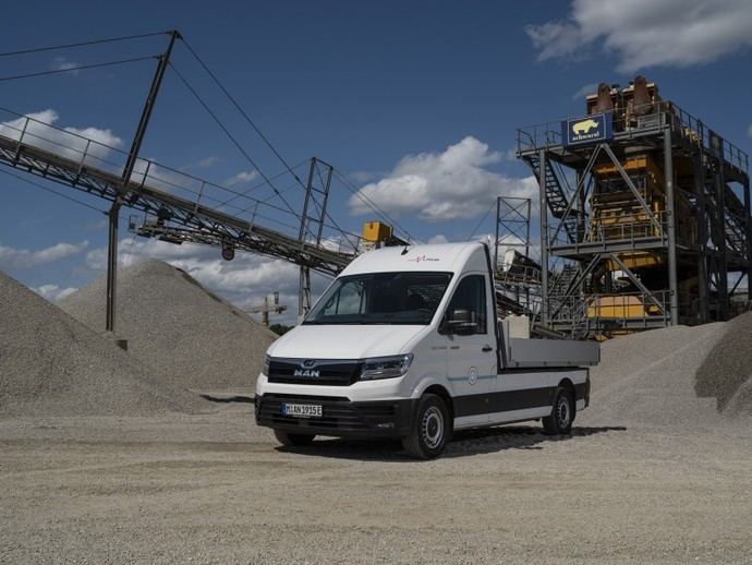 La MAN eTGE también circula con electricidad por zonas de construcción