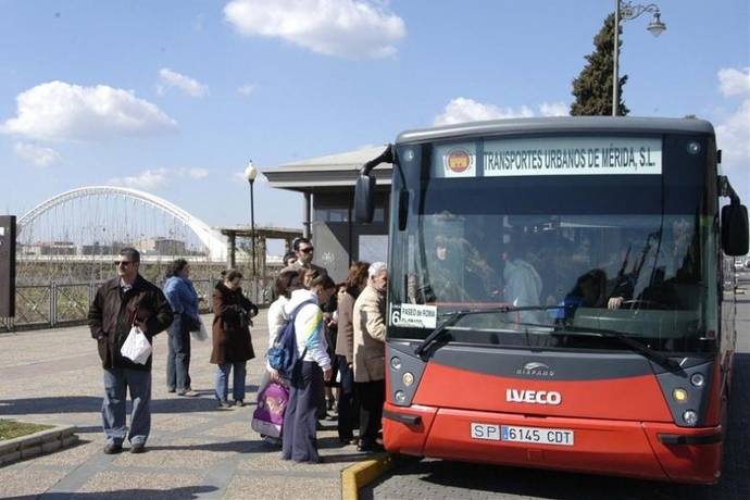 Un autobús urbano de la ciudad de Mérida.