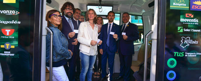 Presentación del bus autónomo en Cataluña.