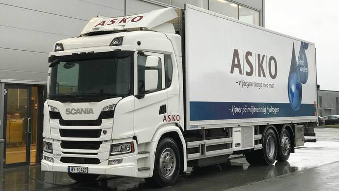 Asko incorpora a su flota camiones Scania de hidrógeno