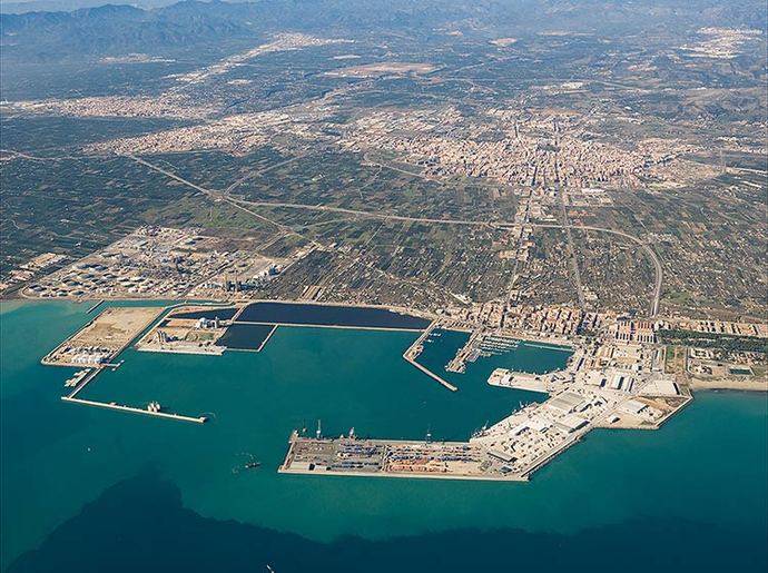 Vista aérea del Puerto de Castellón.