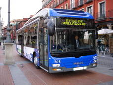 Autobús híbrido en Valladolid.