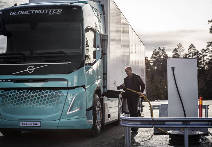 Un camión eléctrico de Volvo.