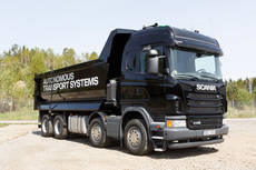 Un camión de Scania equipado con tecnología 5G.