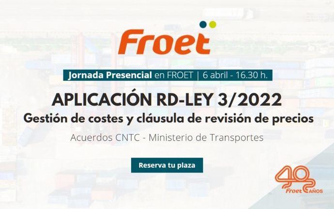 Froet organiza una jornada explicativa sobre la cláusula de revisión de costes