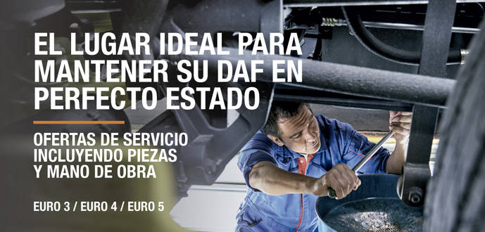 DAF hace campaña de ofertas de piezas y mano de obra para motor Euro 3, 4 y 5