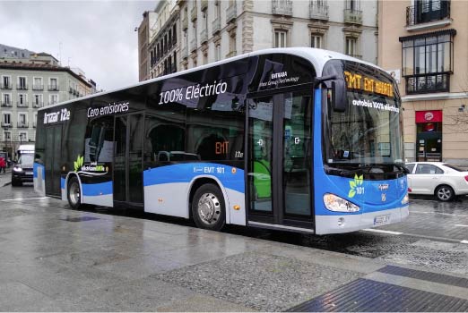 El Irizar i2e prestando servicio en prueba en la línea 39 (Ópera – San Ignacio) de la EMT de Madrid.