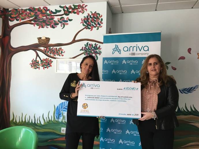 Arriva Galicia dona 10.000 euros a la Fundación Andrea