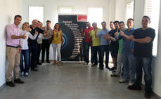 Parte del equipo Linde de Andalucía oriental, durante los trabajos de remodelación de las instalaciones de Granada.