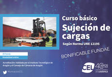 Cartel del curso de Sujeción de Cargas Básico de 35 horas.