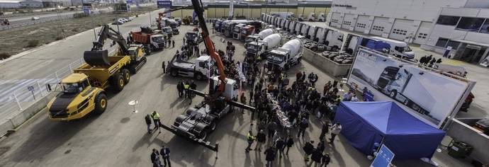 Vista aérea del evento de Volvo.