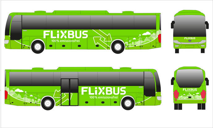 El concepto del autobús eléctrico de FlixBus.