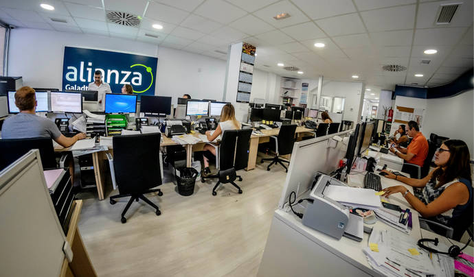 Interior de las oficinas de Alianza Galadtrans.