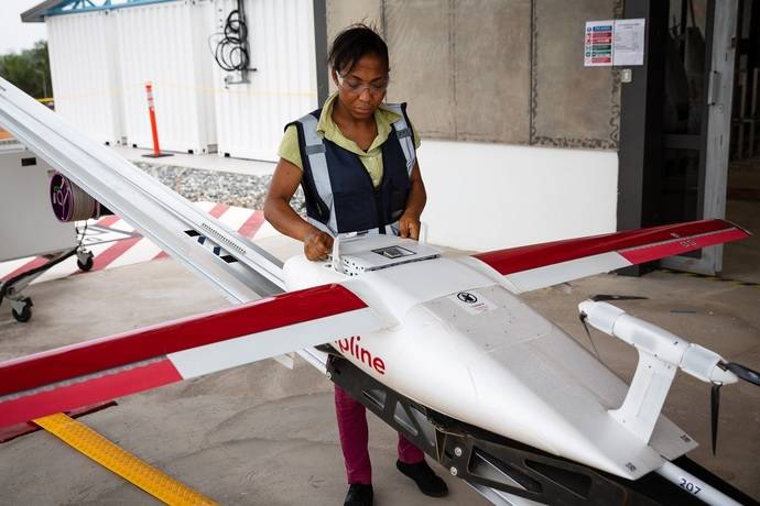 Uno de los drones utilizados en Ghana.