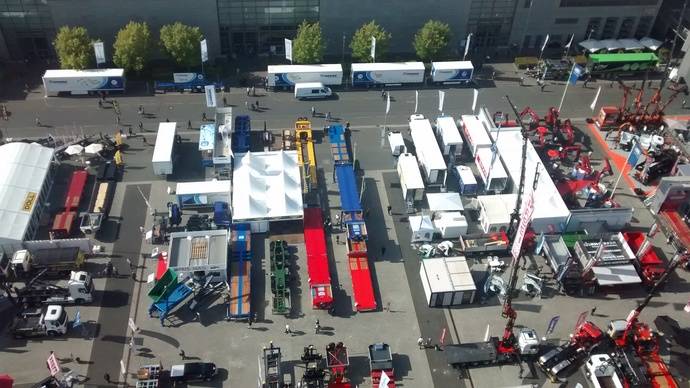 Exposición de remolques durante la feria IAA de Hannover.