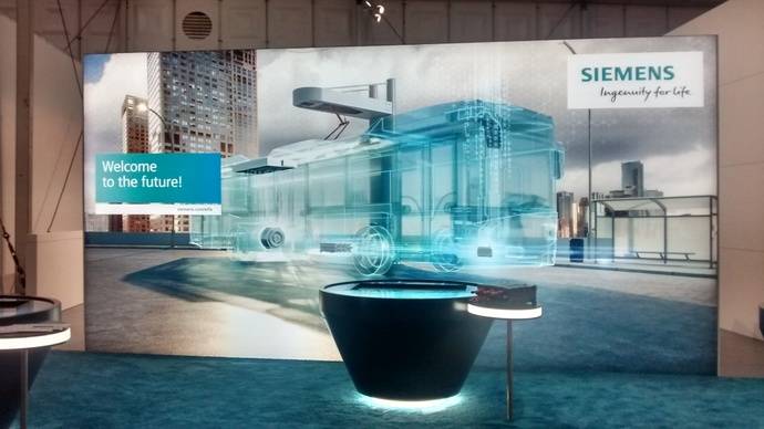 Stand de Siemens en Busworld 2017.