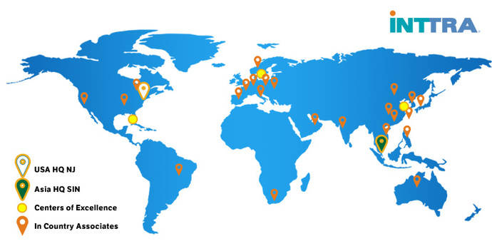 Lugares del mundo con presencia de Inttra.