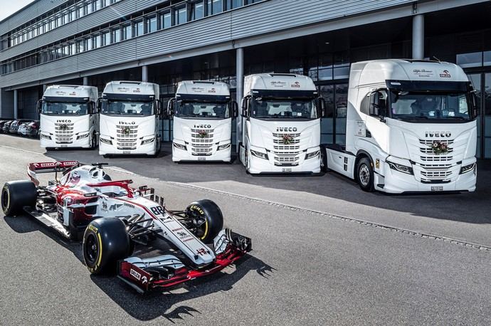 Iveco entrega S-Way a la flota logística de Alfa Romeo Racing 