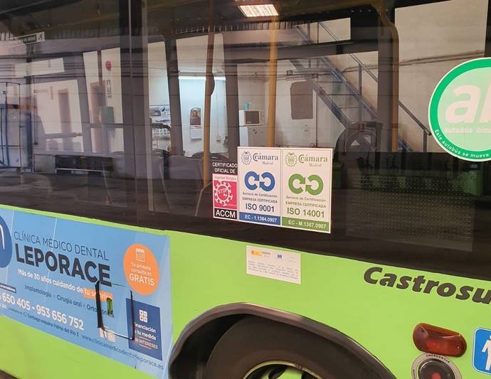 Los autobuses urbanos de Linares obtienen la certificación Stop Covid-19