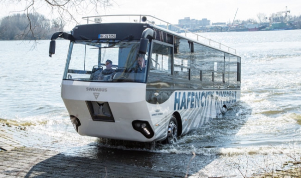 Chasis de camión MAN para un autobús anfibio de Hamburgo