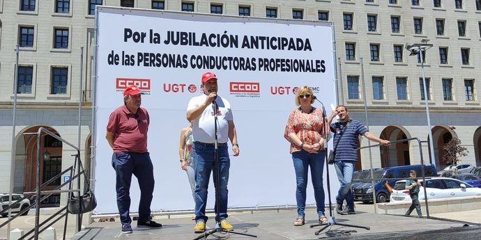 Antonio Oveido, secretario general de FeSMC-UGT, en una de las últimas reivindicaciones al respecto