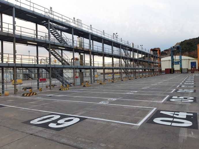 La pasarela de APM Terminals Barcelona.