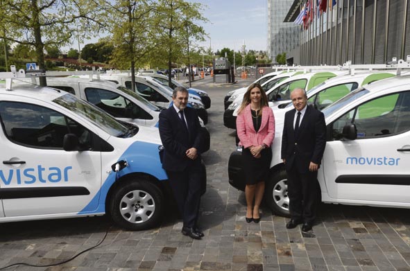 Telefónica, pionera en incorporar vehículos eléctricos a su flota