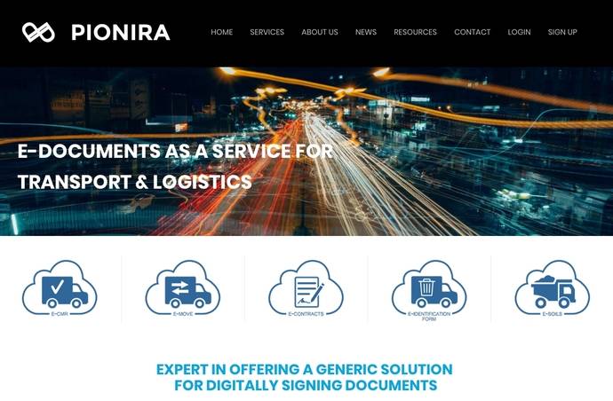 Página web de Pionira.