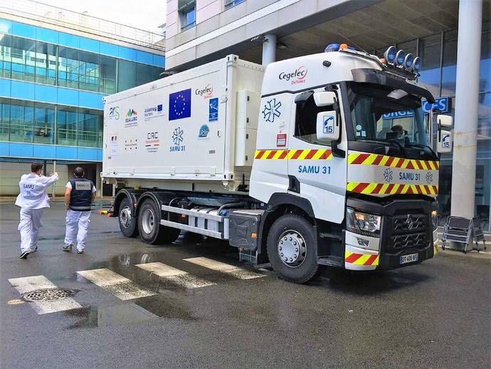 Un Renault Trucks, hospital de vacunación en Navarra