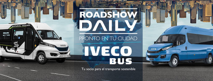 Cartel del Roadshow Daily de Iveco Bus.