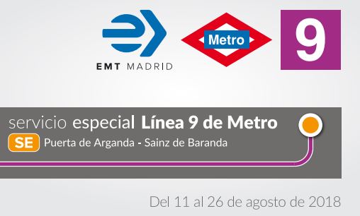 331.646 viajeros usaron Servicio Especial sustitutorio de línea 9 de Metro