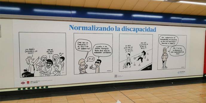 Campaña de sensibilización de la discapacidad, en Metro de Madrid