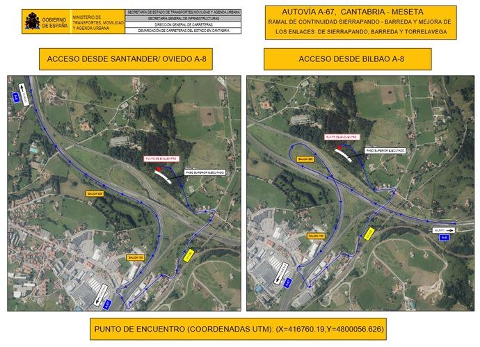 Ábalos supervisó las obras de la A-67, ramal de continuidad Sierrapando-Barreda