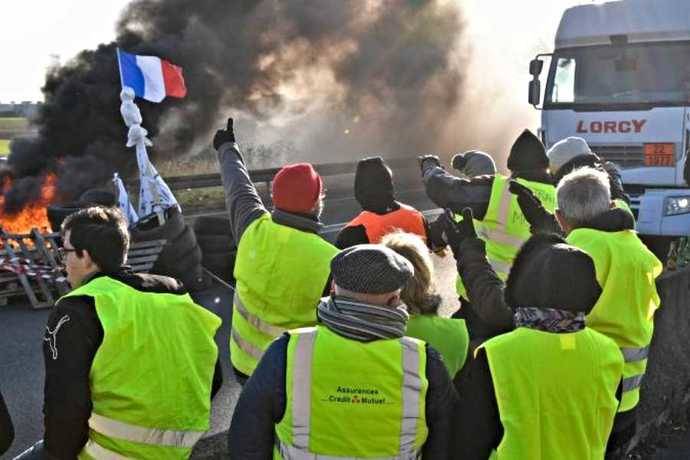 Protesta de chalecos amarillos.