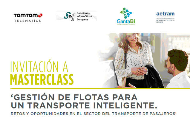 Cartel de la jornada de Aetram y TomTom Telematics.