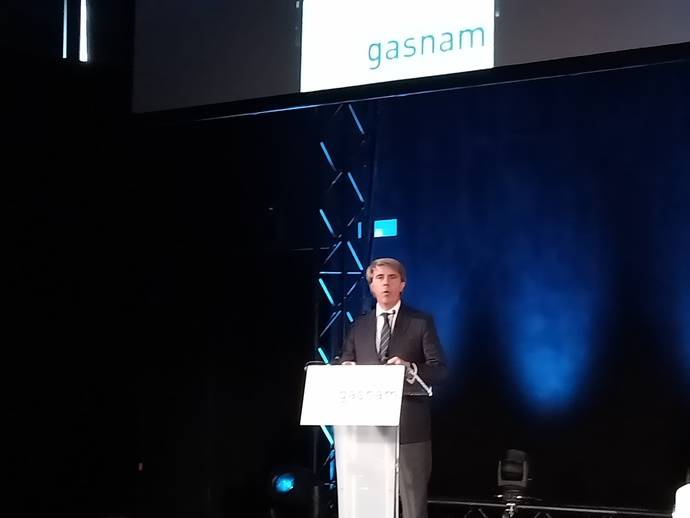 El presidente de la Comunidad de Madrid, Ángel Garrido, durante su intervención.