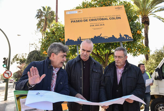 Sevilla inicia obras de construcción del nuevo carril bici del Paseo Colón