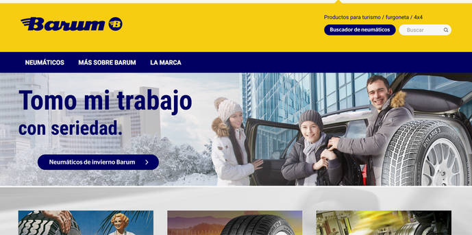 La renovada página web de Barum.