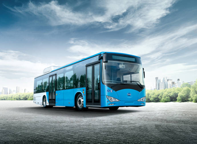 Un autobús eléctrico BYD de 12 metros.