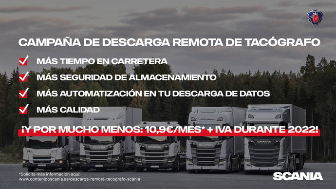 Descuentos de Scania para la descarga remota del tacógrafo