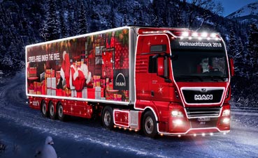 MAN iluminó la Navidad con su modelo TGX XXL