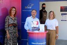 Sònia Martínez, Josep Guaus y Verónica Rodríguez, en la presentación de la campaña de OnTurtle y Teleroute.