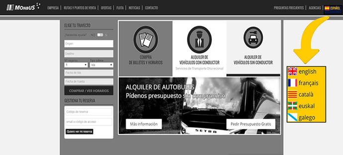 Monbus pone en marcha una nueva página ‘web’ multi-idioma