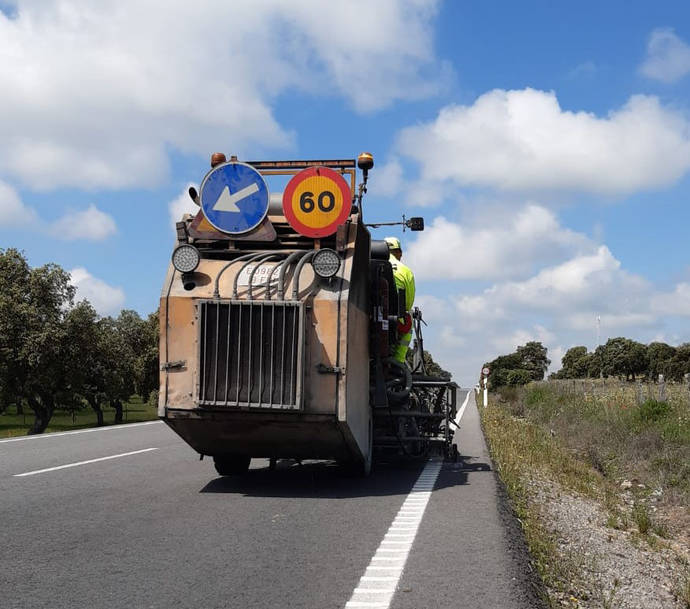 Obra de mejora en la carretera A-424.