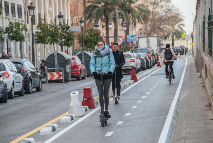 Un carril bici de la ciudad de Valencia.